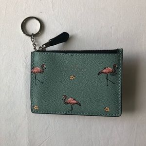 Mini Skinny ID Case with Flamingo Print